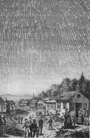 Engraving of the 1833 meteor storm