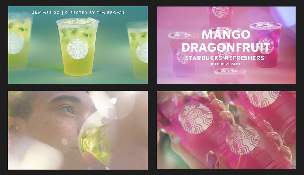 Mango Dragonfruit Starbucks Refreshers Iced Beverage video stills