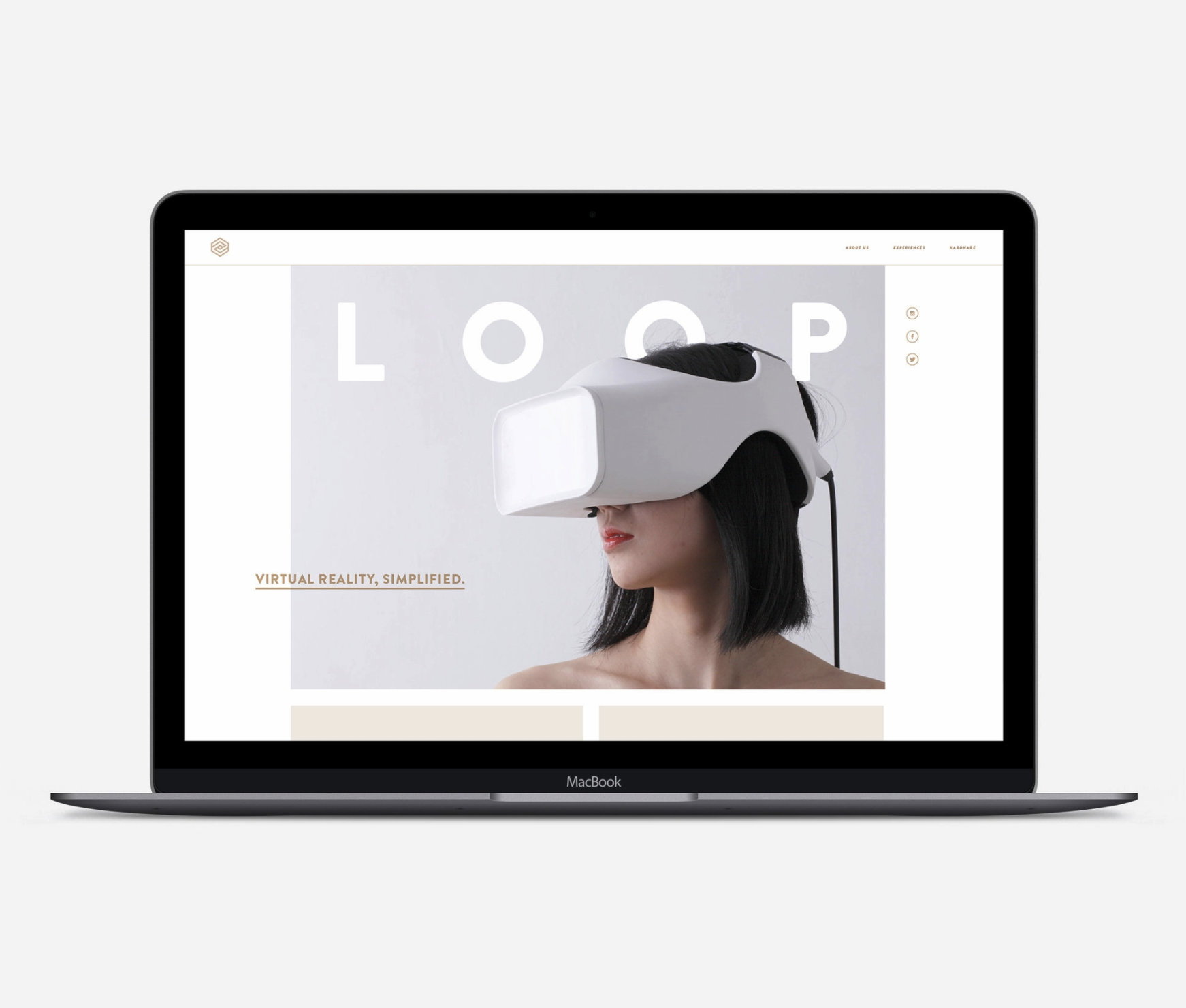Loop website design, for a virtual reality company