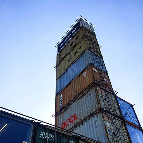 A stack of shipping containers