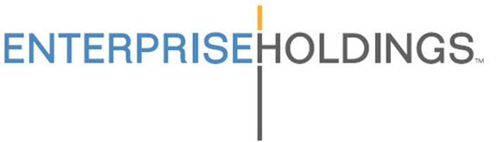 Enterprise Holdings logo, simple text with a vertical yellow and black line