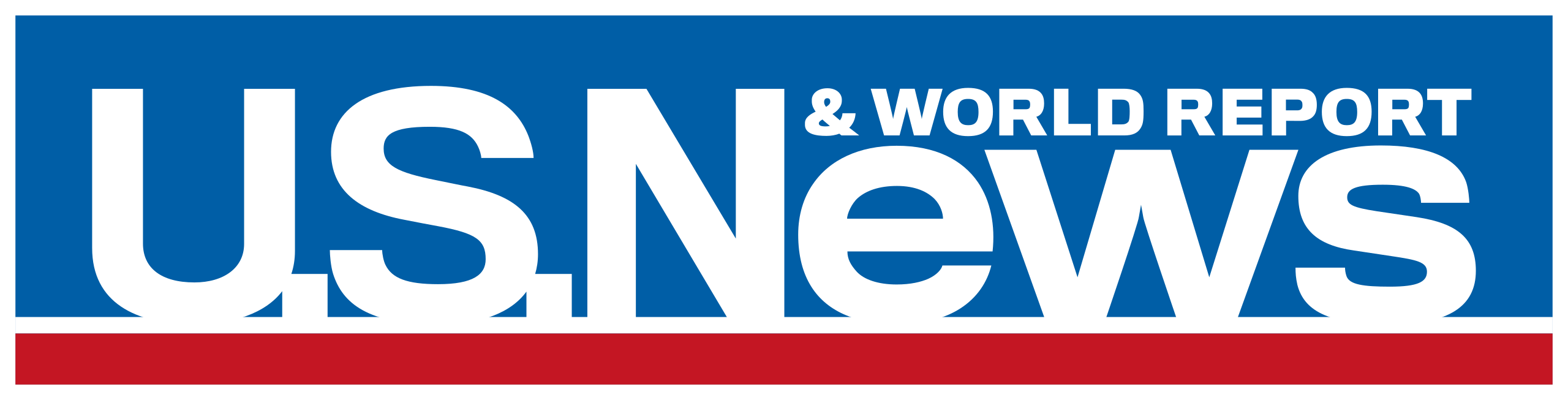 "US News" logo with its red white and blue wordmark