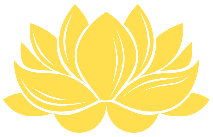 A woodblock print of a blossoming yellow lotus flower
