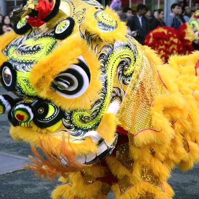 Lion Dance during Chinese New Year in Seattle International District.