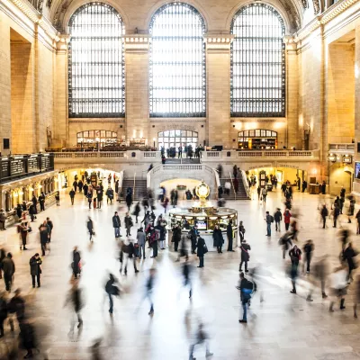 Rush hour in Grand Central Station in New York City.