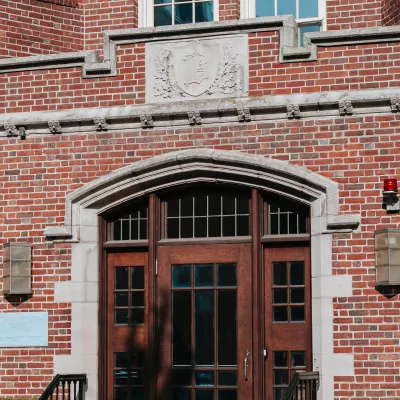 Front door of a school