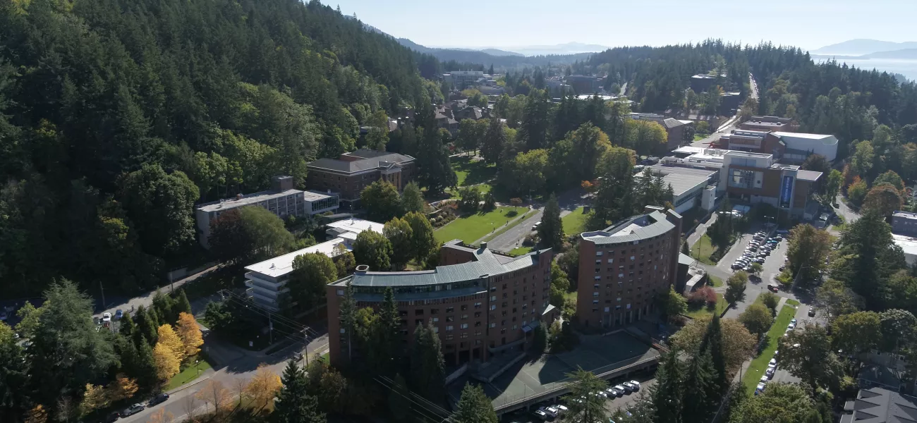 Western Washington University's campus as seen from the air.